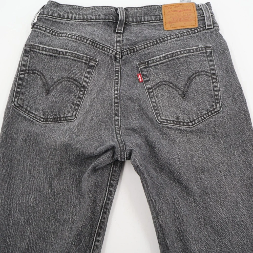 Levi's 501 Original Jeans Mens 28x32 Black Faded Straight Leg Button Fly Premium